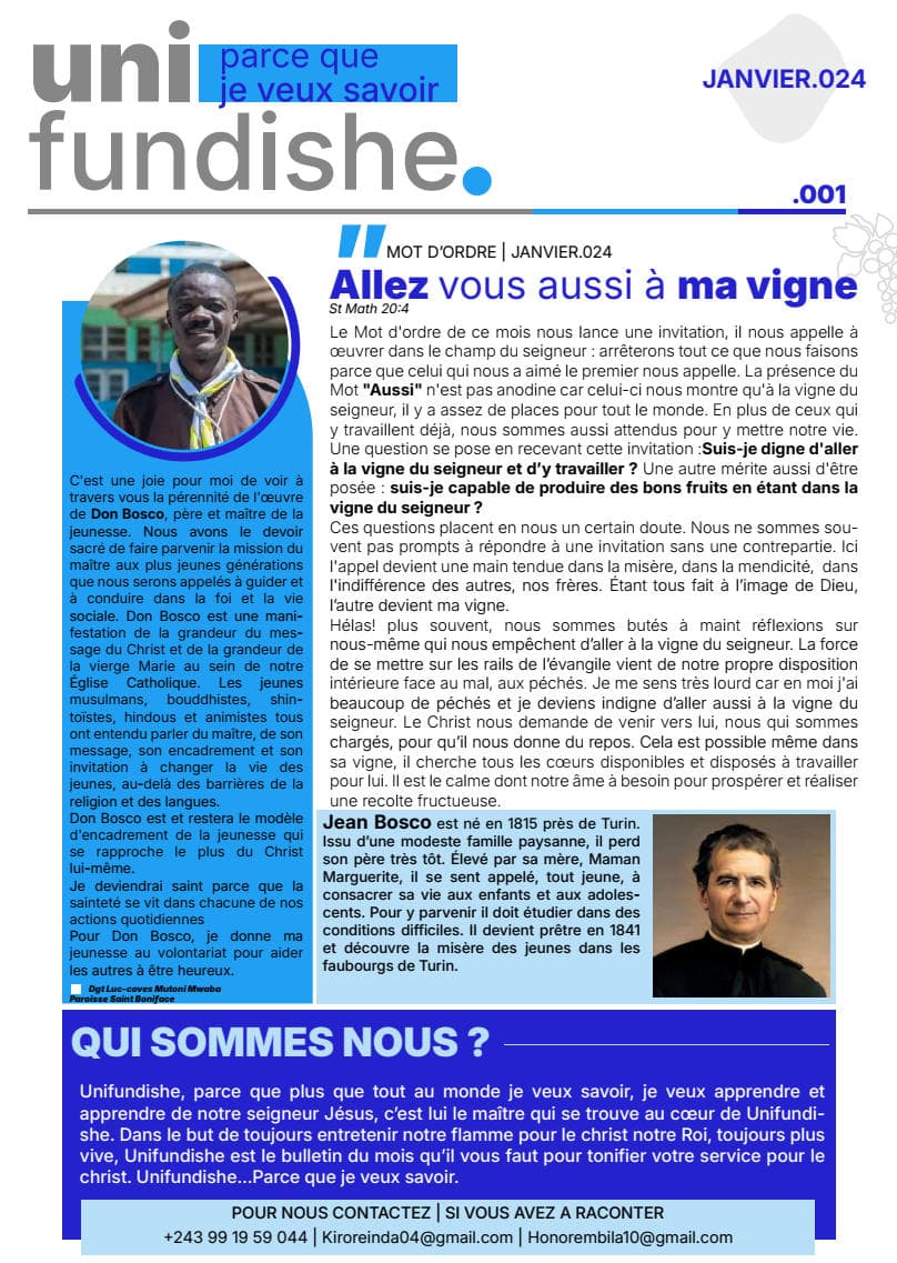 Unifundishe Janvier 2024